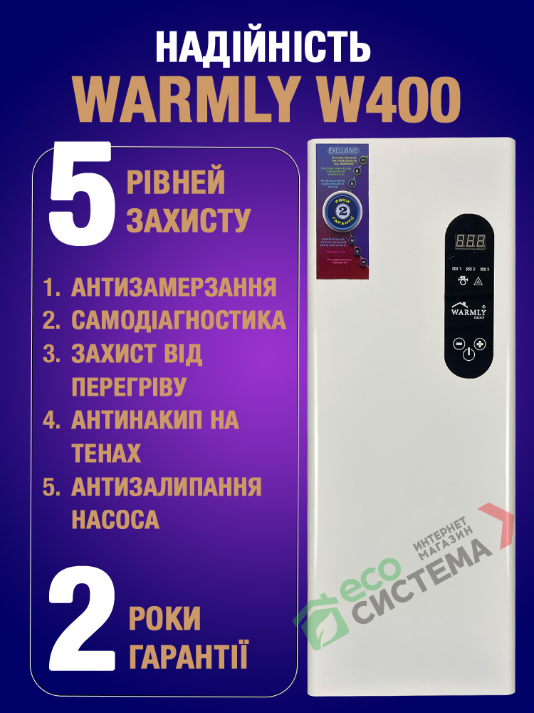 Електричні котли Warmly W400 надійність